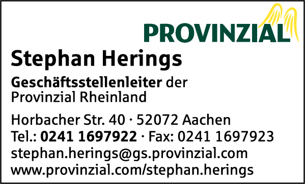 Anzeige Provinzial Versicherung Geschäftsstelle Stephan Herings