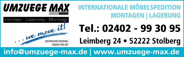 Anzeige Umzüge Max GmbH
