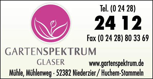 Anzeige Gartenspektrum Glaser Pflanzenmarkt, Baumschule