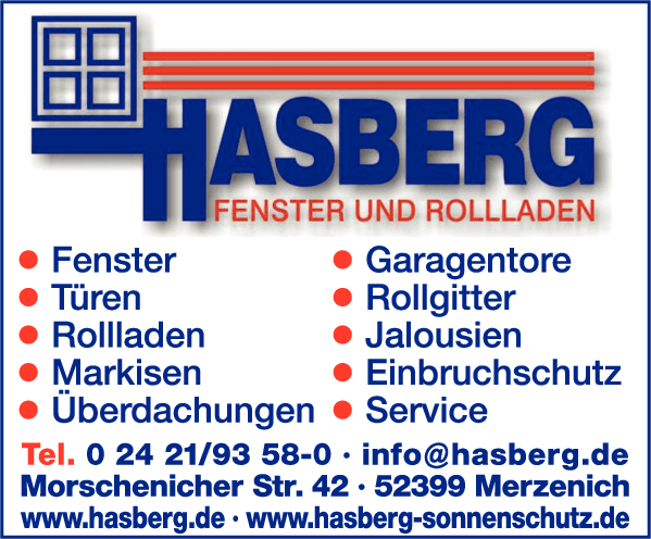 Anzeige Hasberg-Weber Rolladen- und Fenstertechnik