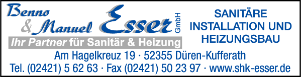 Anzeige Esser GmbH Benno & Manuel Sanitäre Installation und Heizungsbau