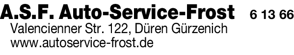 Anzeige A.S.F. Auto-Service-Frost Freie Mehrmarken-Werkstatt