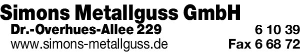 Anzeige Simons Metallguss GmbH