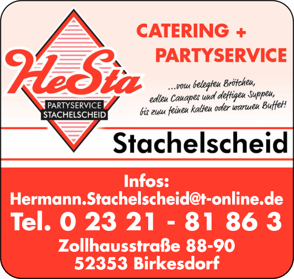 Anzeige Catering - Partyservice Stachelscheid