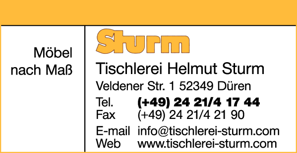 Anzeige Sturm Helmut Tischlerei