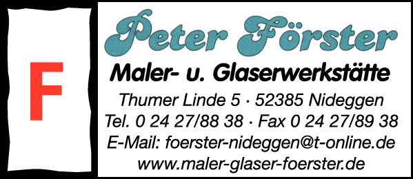 Anzeige Förster Peter Maler und Glaser Werkstätte