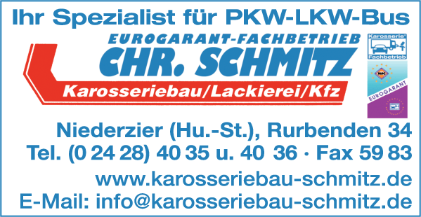 Anzeige Schmitz Chr. GmbH & Co. KG Karosseriebau und Autolackierung