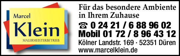 Anzeige Klein Marcel Malermeisterbetrieb