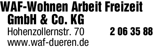 Anzeige WAF GmbH & CO. KG