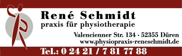 Anzeige Schmidt René Praxis für Physiotherapie
