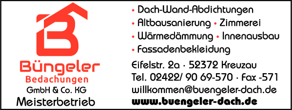 Anzeige Büngeler Stefan Bedachungen GmbH & Co. KG