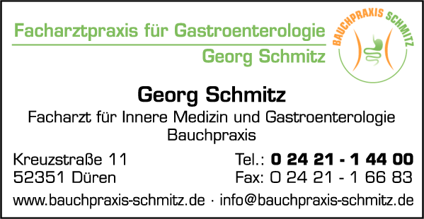 Anzeige Schmitz Georg Dr. med. Facharztpraxis für Gastroenterologie