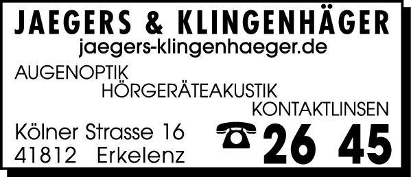 Anzeige Jaegers & Klingenhäger GmbH Optik Hörgeräte