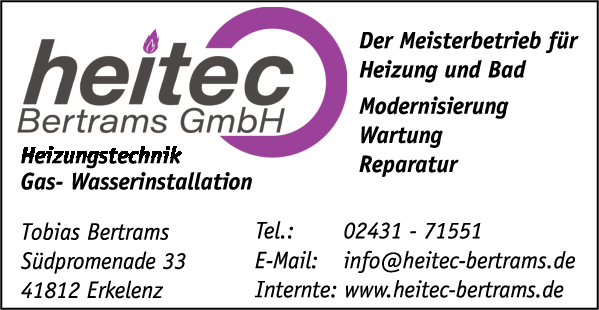 Anzeige Heitec Bertrams Tobias Heizung- u. Sanitärtechnik