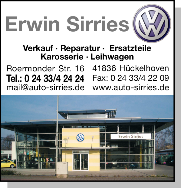 Anzeige Sirries Erwin GmbH & Co KG Autohaus