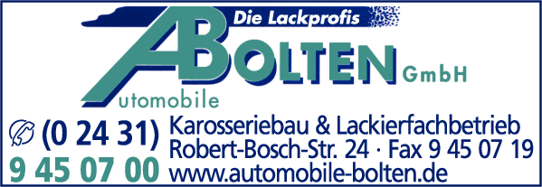 Anzeige Automobile Bolten GmbH Karosseriebau u. Lackierfachbetrieb