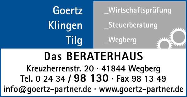 Anzeige Goertz + Klingen + Tilg Steuerberater PartG mbB