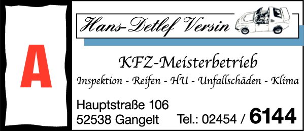 Anzeige Versin Hans-Detlef KFZ-Meisterbetrieb
