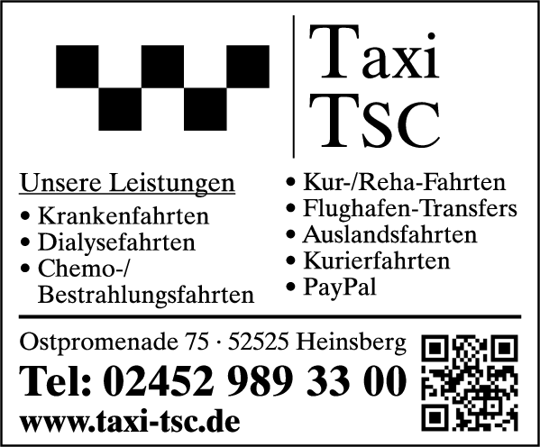 Anzeige Taxi-TSC