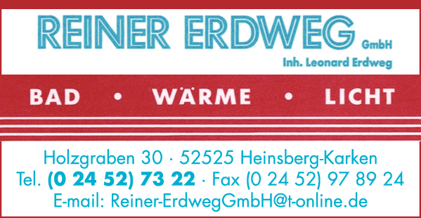 Anzeige Erdweg Reiner GmbH Sanitär und Heizungen