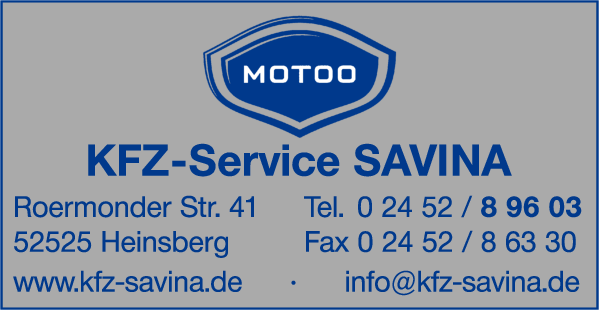 Anzeige KFZ Service - Savina