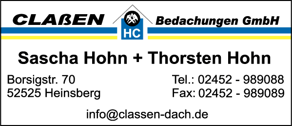 Anzeige Claßen Bedachungen GmbH