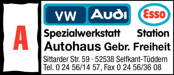 Anzeige Autohaus Gebr. Freiheit