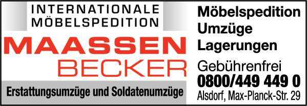 Anzeige Maassen & Becker GmbH Internationale Möbelspedition