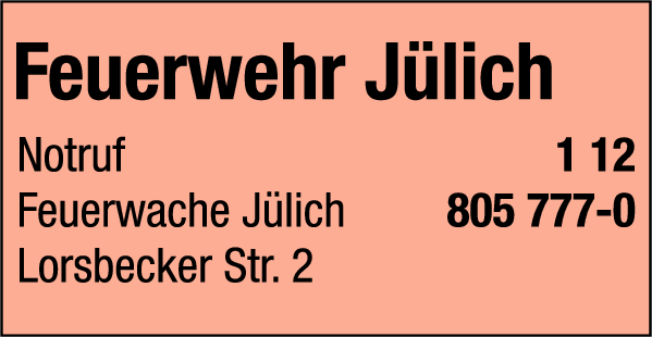 Anzeige Feuerwehr Jülich