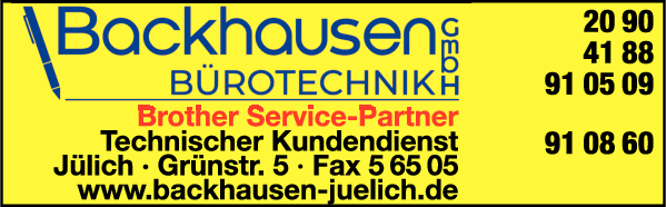 Anzeige Backhausen Bürotechnik GmbH
