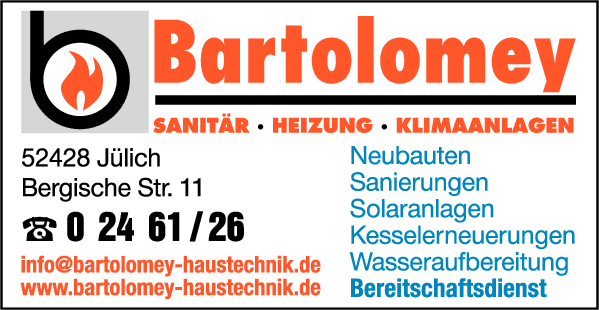 Anzeige Bartolomey Haustechnik GmbH