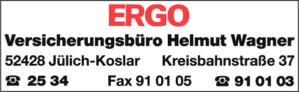 Anzeige Ergo Versicherung, Wagner Helmut
