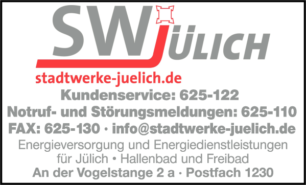 Anzeige Stadtwerke Jülich GmbH
