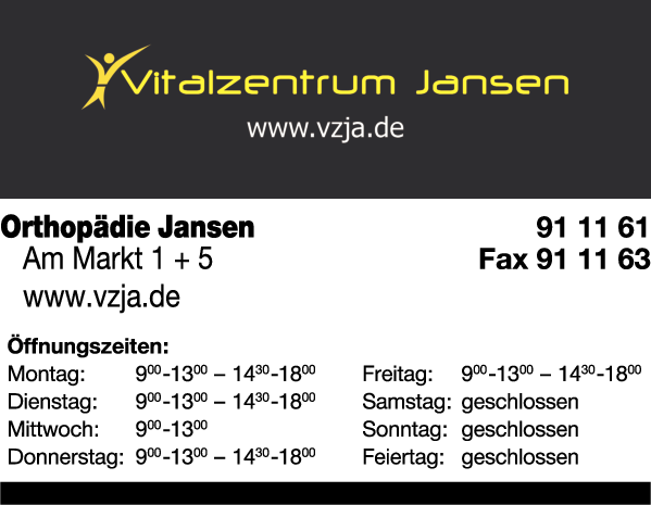 Anzeige Orthopädietechnik Jansen GmbH