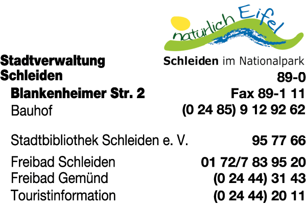 Anzeige Stadtverwaltung Schleiden