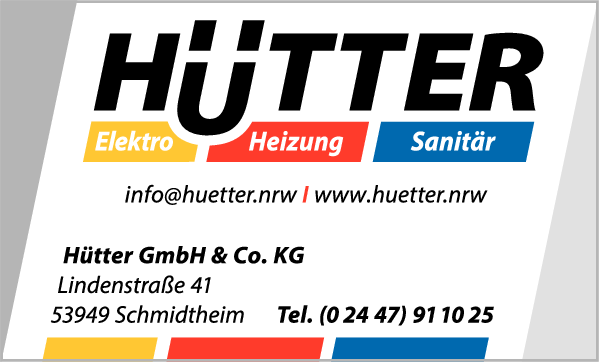 Anzeige Hütter GmbH & Co. KG Elektro Heizung Sanitär