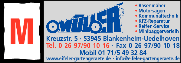 Anzeige Müller GmbH Michael Gartengeräte
