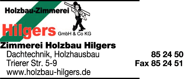 Anzeige Holzbau-Zimmerei Hilgers GmbH & Co KG