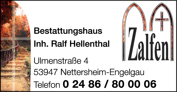 Anzeige Zalfen Bestattungshaus e.K. Inh. Ralf Hellenthal