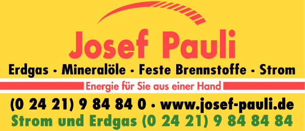 Anzeige Josef Pauli GmbH Erdgas-Mineralöle-Feste Brennstoffe-Strom