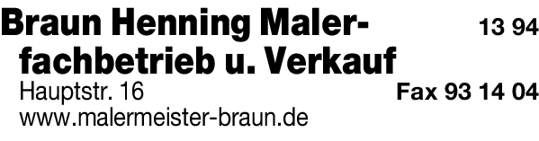 Anzeige Braun Henning Malerfachbetrieb