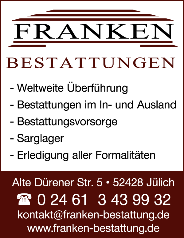 Anzeige Bestattungen Franken