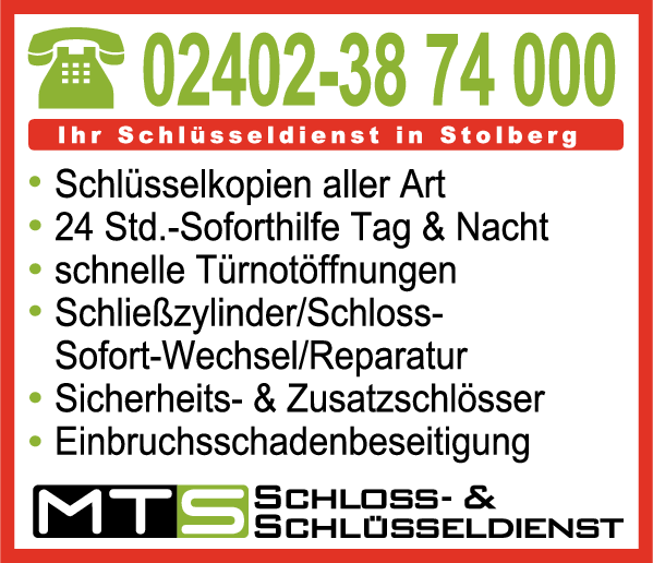 Anzeige MTS Schloss- & Schlüsseldienst