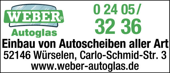 Anzeige Autoglaseinbau und -vertrieb CW Weber GmbH