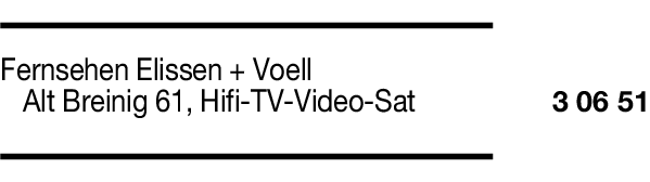 Anzeige Elissen-Voell Fernsehdienst