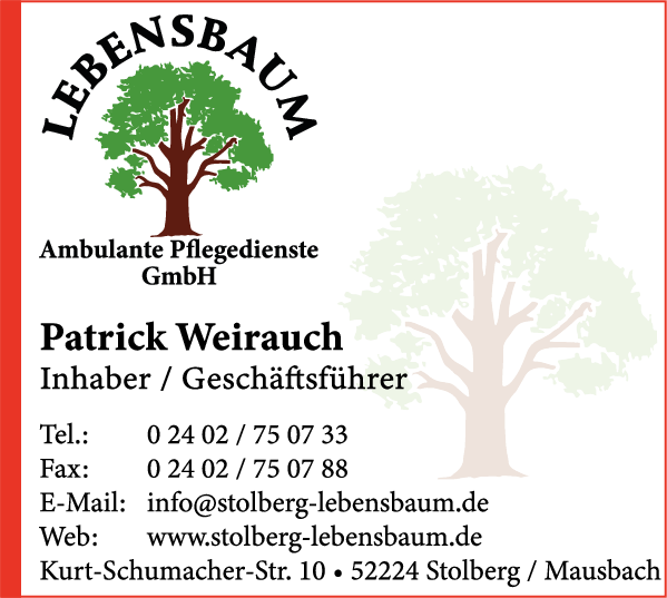 Anzeige Lebensbaum Ambulante Pflegedienste GmbH Patrick Weirauch