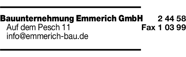Anzeige Emmerich Bauunternehmung GmbH