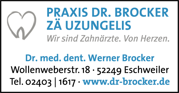 Anzeige Brocker Werner Dr.med.dent. Zahnarzt