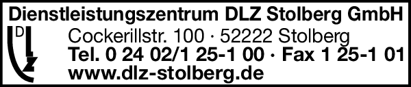 Anzeige DLZ Stolberg GmbH Dientstleistungszentrum