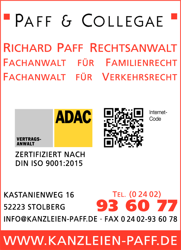 Paff Richard Rechtsanwalt in Stolberg ⇒ in Das Örtliche